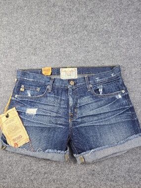 NWT Big Star Taylor Boyfriend Distressed Denim Shorts Size 30
